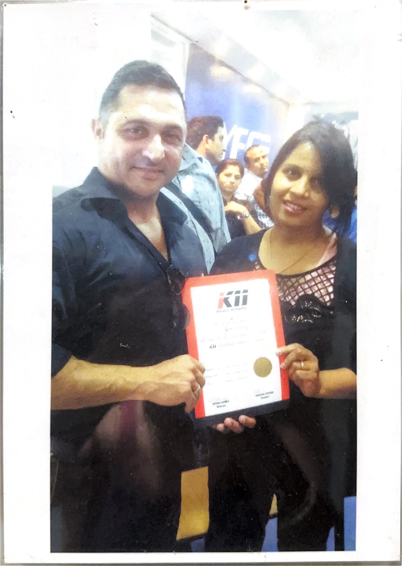 Jyoti Verma receiving her K11 certificate from Kaizzad Capadia